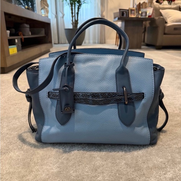 Bags | Coach 1941 Line Colorblock Snake Shadow Carryall Slate Blue ...